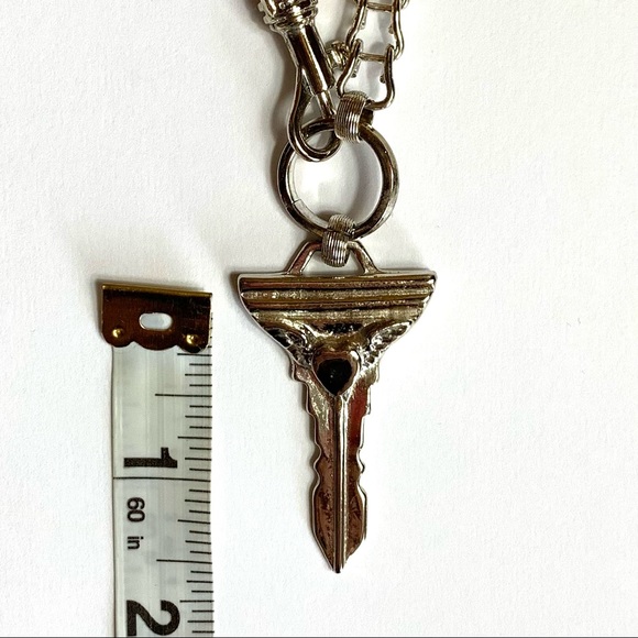 Vtg Winged Heart Key Necklace - Picture 5 of 7